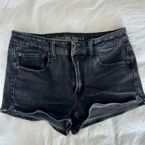 Black jean shorts